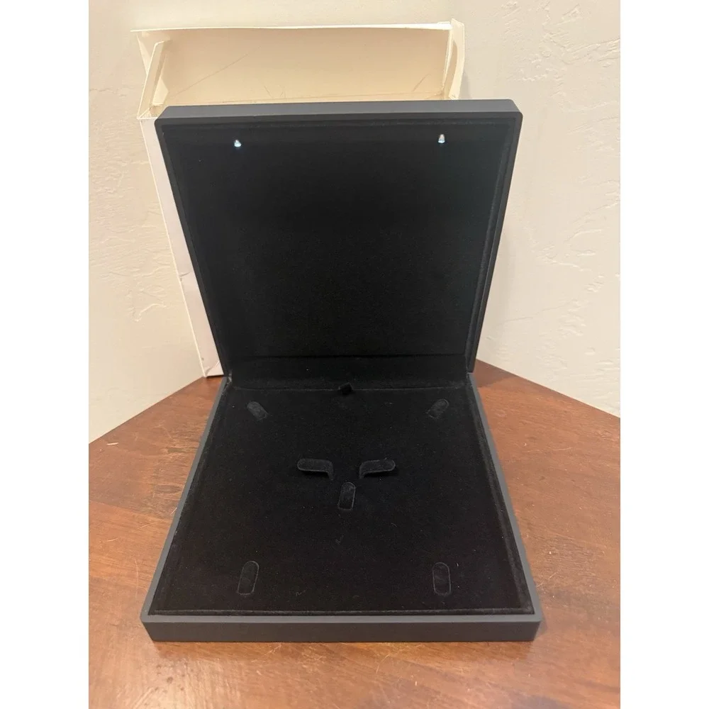 Large Black Velvet LED Lighted Necklace Jewelry Set Gift Box With Light New
